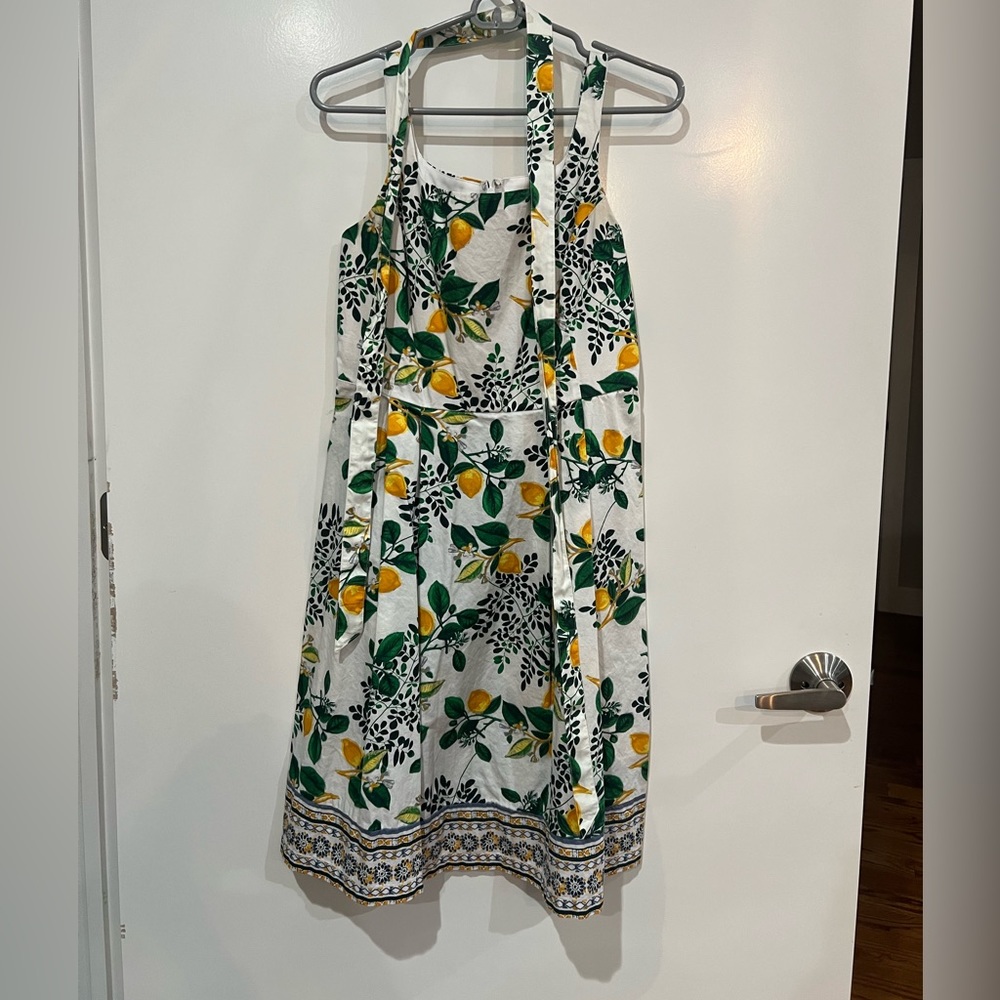 Roz & Ali Dress Barn Lemon and Green Fit & Flare Dress - Picture 2 of 5